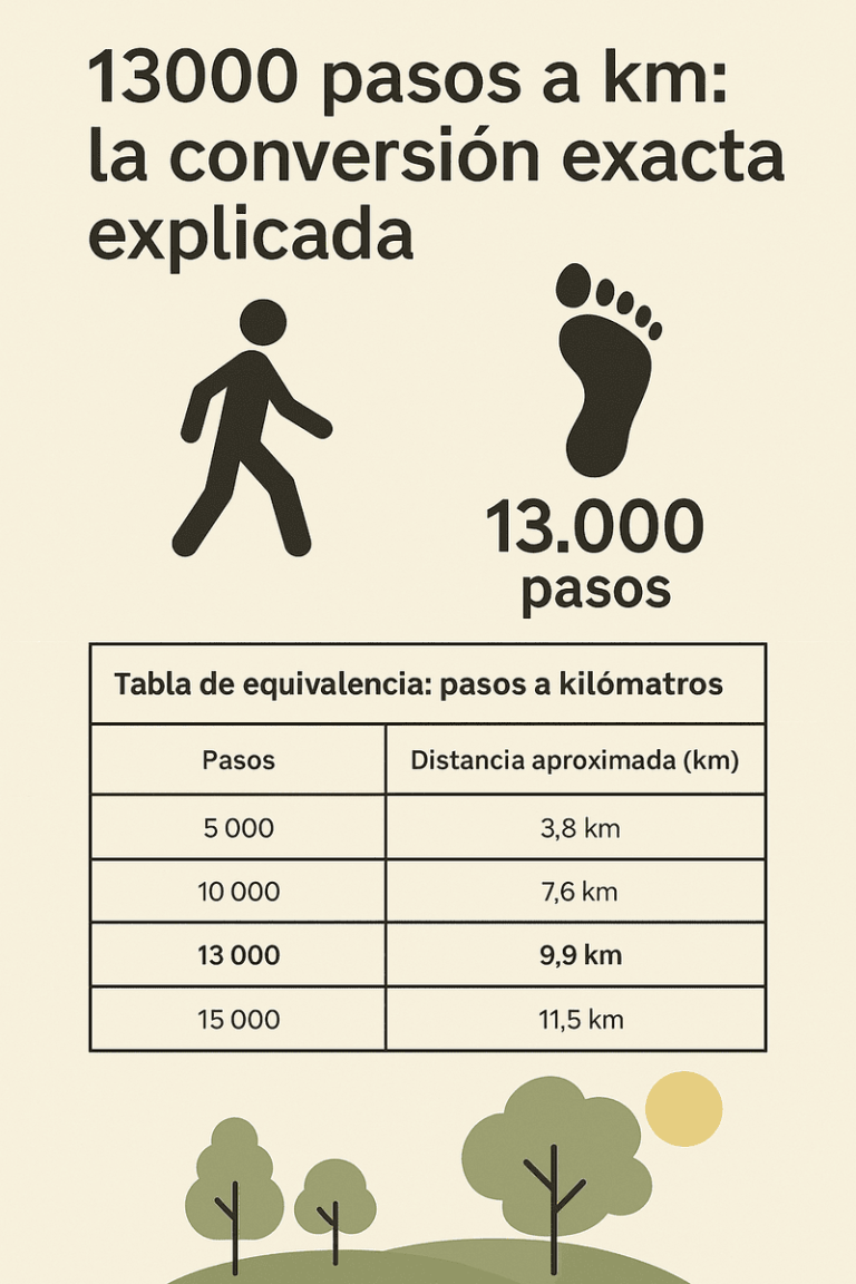 13000 pasos a km: la conversión exacta explicada